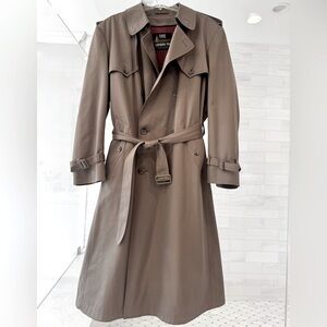 Men's Taupe London Fog Trench Coat with Belt NWT